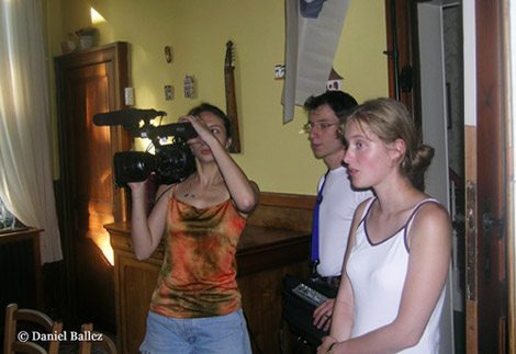 Angelica Petteno, Philippe Englebert et Ccile Sartorius en tournage  Daniel Ballez