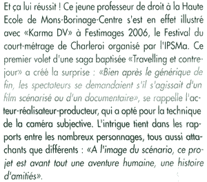 Et a lui russit! Ce jeune professeur de droit s'est illustr avec Karma DV  Festimages...